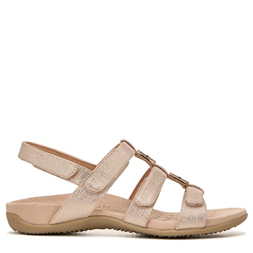 Image of Vionic Rest Amber Backstrap Sand Women Man Made Or Natural Cork Black Sandal (279-171440)
