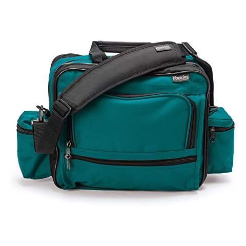 Hopkins Medical Products Mark V Shoulder Bag, HIPAA Compliant Lockable Zippers for Security, Adjustable Straps and Reinforced Bottom, Fold-Down Compartment for Easy Access, 13x11.25x7.5 inch, Teal Cover