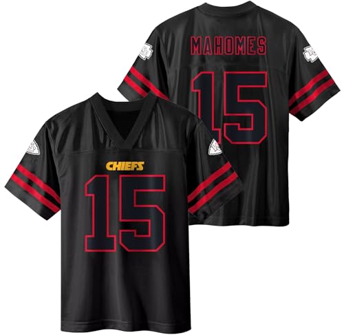 Patrick Mahomes Kansas City Chiefs Black 15 NFL Kids Youth 4-20 Name and Number Alternate Fashion Player Jersey (18-20)
