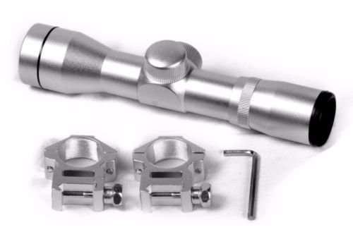 Photo 1 of 4X30 Silver Finish Shotgun, Rifle Scope with Mounts Rifle Scope Silver Color Scope