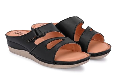 Image of Karaddi Women's Flats Sandal | Platform Heels Soft Cushion Ortho Sandals for Ladies Fashion | Comfort Open Toe Sandal