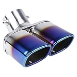 ENN LLC マフラーカッター 車用 下向き ステンレス マフラー カスタム ドレスアップ 2本出し (チタン)