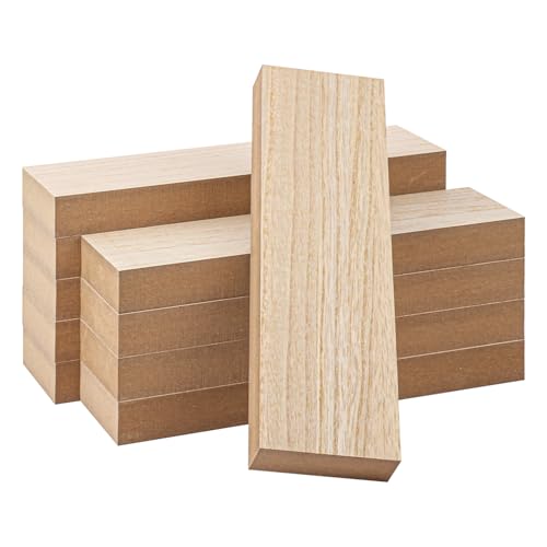 Geytetqi 10 Pack Unfinished MDF Wood Rectangle Blocks, 3 x