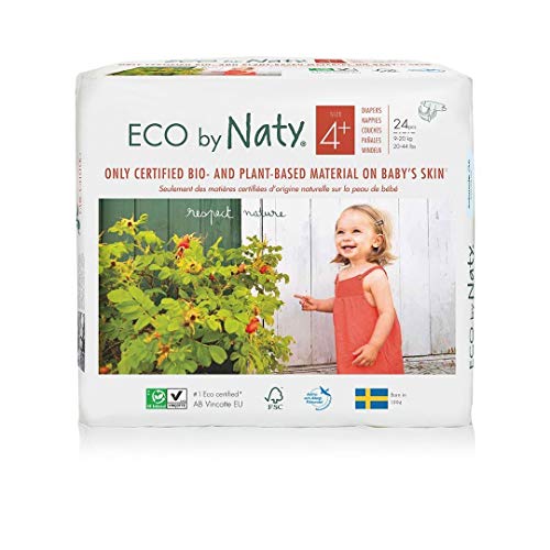 Naty - Pañales desechables Eco para pieles sensibles, talla 4+ 9-20 kg, unidad