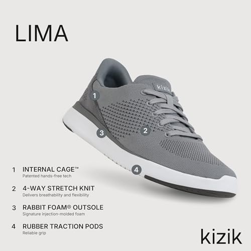 Image of Kizik Slip On Sneakers: Lima - Comfortable All-Day Wear, Hands Free Convenience, Breathable Knit Top, Mens & Womens Walking Shoes with Arch Support
