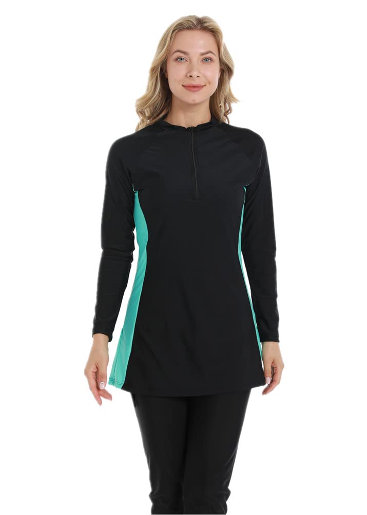 BlueSnow Costume da Bagno Musulmano da Donna a Copertura Totale Velo Islamico Delicato Costume da Bagno Burkini da Donna