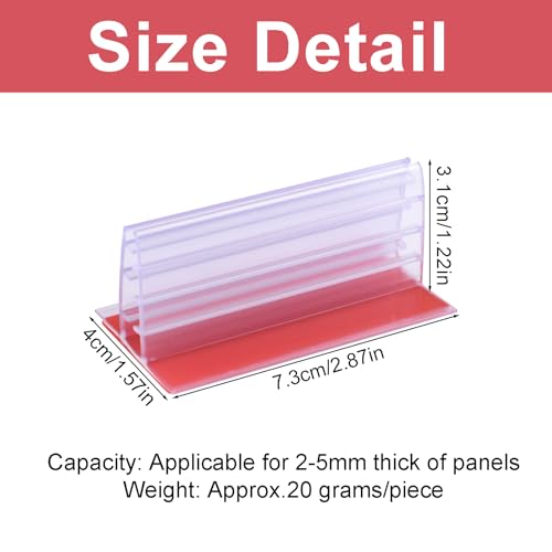 WANDIC Acryl-Plattenhalter, 10 Stück, robust, selbstklebend, Niesschutz, Schild, Halterung zur Befestigung von Acrylplatten und Platten