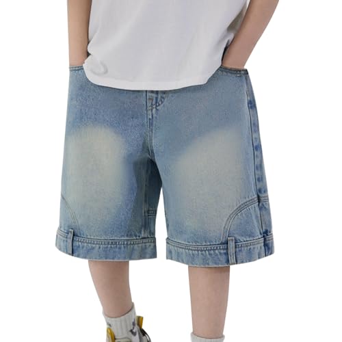 Short en jean pour garçons élégant et streetwear avec ceinture élastique
