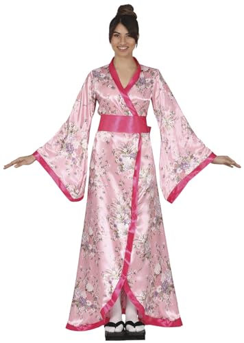 FIESTAS GUIRCA Fabuloso Kimono Disfraz para Mujer - Disfraz Japonesa Rosa para Mujer Talla S