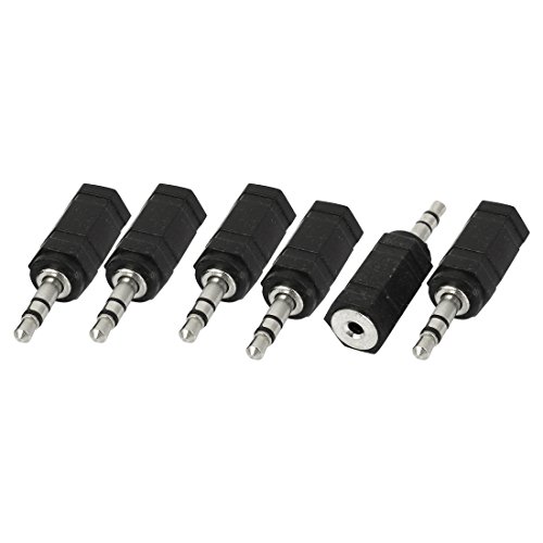 uxcell 6 Pcs Audio 3.5mm Stereo Male Jack to 2.5mm Female M/F Connector Adapter