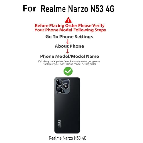 Image of COVERBLACK Rubber Back Cover for Realme N53 - RMX3761 - Transparent