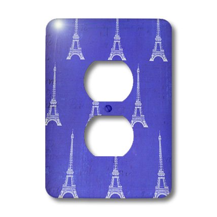 Cache-prises Tour Eiffel violet 3dRose plaque murale décorative design violet