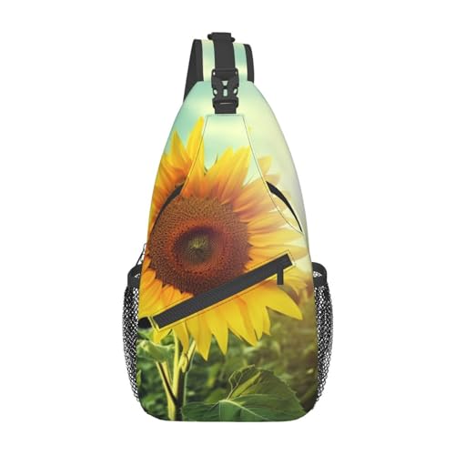 Sac à bandoulière de voyage étanche et léger avec motif tournesol