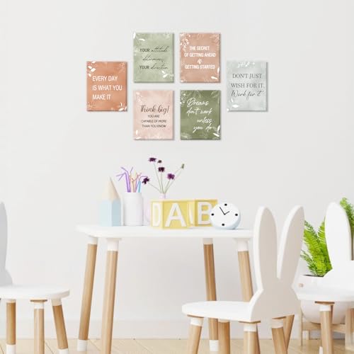 Image of CHDITB Motivational Canvas Wall Art, Inspirational Quotes Wall Decor, Boho Botanical Artwork Uplifting Aesthetic Framed Posters, Positive Affirmation Prints For Office Bedroom Living Room Decor 8 inchX10 inch
