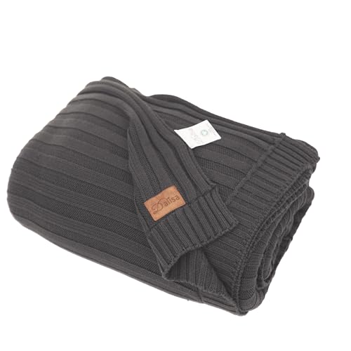 100% Organic Cotton Knit Blanket Denise, Soft and Lightweight, Breathable