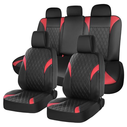 Image of FLORICH Seat Covers Full Set, Leather Seat Covers for Cars, Waterproof Car Seat Protector Breathable, Front and Rear Seat Covers for Cars, Automotive Seat Covers Universal Fit for Most Car SUV Truck