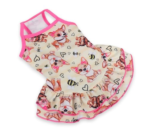 Pickorruchos Vestido Flórida Para Cães Amarelo -Tamanho 05