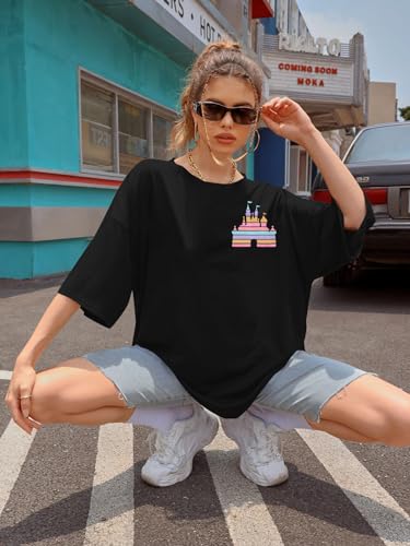 Magic Kingdom Shirts for Women: Oversized Castle Graphic Tees Magical Fairy Tale Gift Shirt Casual Short Sleeve Tops4
