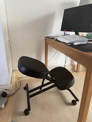 Miniatura 2 de Himimi Sillas Ergonomicas De Rodill Piel Sintética Almohadillas Gruesas Y Cómodas Ruedas Con Freno Taburete Ajustable Para El Hogar Y La Oficina