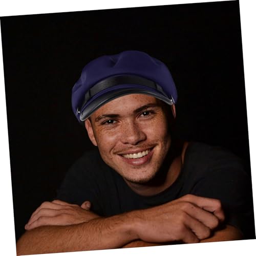 Unisex Flat Top Beret Hat for Spring Summer Breathable Casual Accessory for Students British Style Driving Daily Wear Dark Blue 5