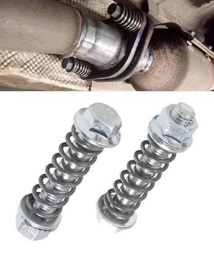PAIYUE 2PCS Exhaust Manifold Bolts,Car Accessories Universal M10x1.5mm Exhaust Bolts and Nuts Kit with Springs,Automotive Spring Repair Replacement,Suitable for Most Cars,Trucks,SUVs,Trailers