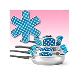 PADDED POT AND PAN PROTECTORS (SET OF 6) BLUE