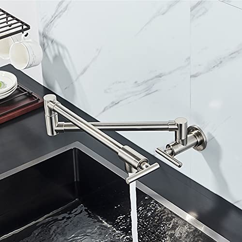 Grifo de llenado de ollas flexible con brazo articulado plegable para pared 4