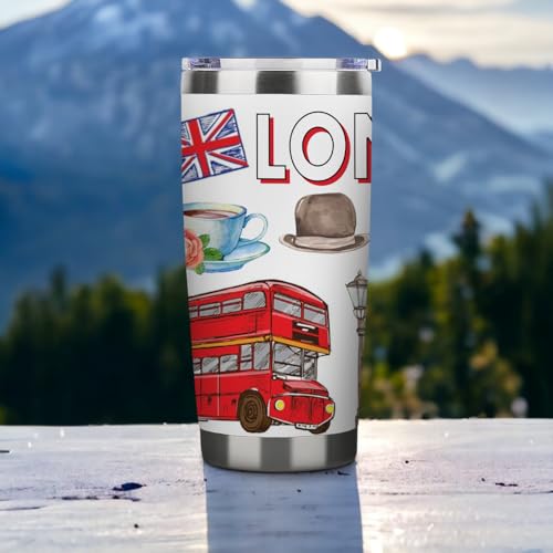 Image of City Travel Mug for City Lover,20oz Double Wall Tumbler Vacuum Insulated Stainless Steel Coffee Cups (London)