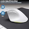 Bluestork - Ratón Ergonómico 800-2400DPI - 6 Botones LED RGB - Raton ergonomico Inalámbrico Prevención del Síndrome del Ratón - Raton inalambrico para PC/Mac/iPad - Blanco para Diertos #5