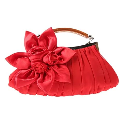 Wedding Clutch Bag Flower Evening Bag Fashion Luxury Party Pruses and Handbags Designer Floral Evening Bag (Red) Cover