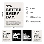 DSHFG Motivational Inspirational Office Wall Art Decor Prints Set of 4, Black Motivational Wall Decor Trendy Retro Posters for Office Home Decor, 8x10 Unframed - Image 2