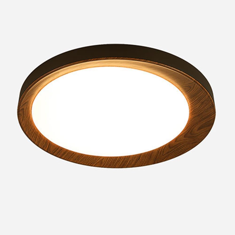 Plafonnier en bois de noyer massif au design scandinave épuré pour salon