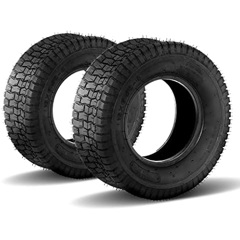 AutoForever Pack of 2 16x6.50-8 Turf Tires 4 Ply Tubeless Compatible with Garden Tractor Lawn Mower 16x6.5x8 Cover