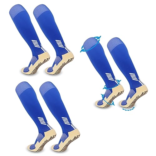 Chaussettes Football Augusta Sportswear Bleu - 3 Packs - Longueur Genou - Taille 10-13