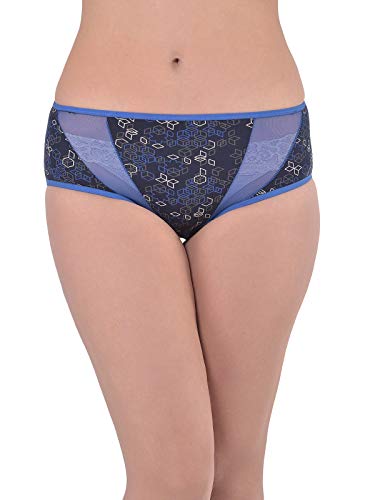 Image of Clovia Women's Cotton Mid Waist Printed Hipster Panty with Mesh Inserts