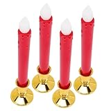 QUMIIRITY 4 Stück Flammenlose LED kerzen Lang Stabkerzen Batteriebetrieben...