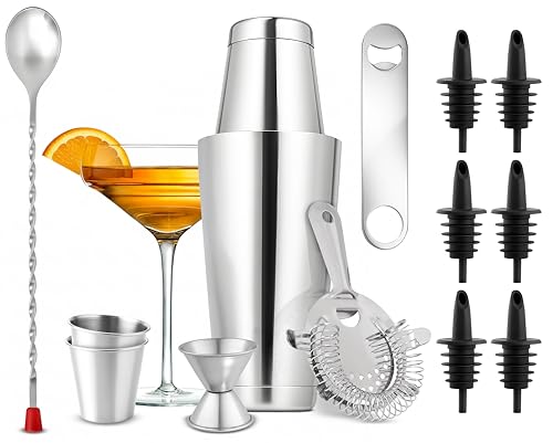NutriChef Mixology Bartender Cocktail Shaker Set -...