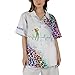 Summer Golf Hawaii Print Button-Down Shirt with Golfer Girl and Colorful Jaguar Pattern Graphic On it for Golfer 5XL