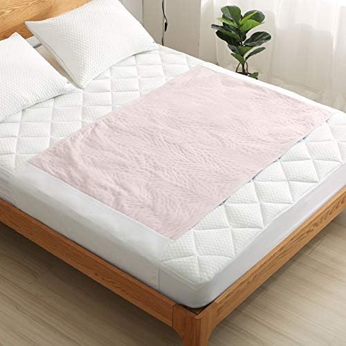 Waterproof Reusable Washable Bed Pad - Nonslip Saddle Style Absorbent Incontinence Mattress Protector Underpad for Adults and Pets(52”× 34”)