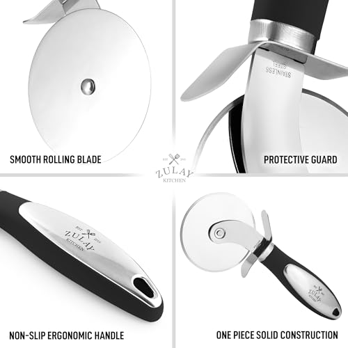 image for Zulay Kitchen Premium Pizza Cutter - Durable Stainless Steel Pizza Cut