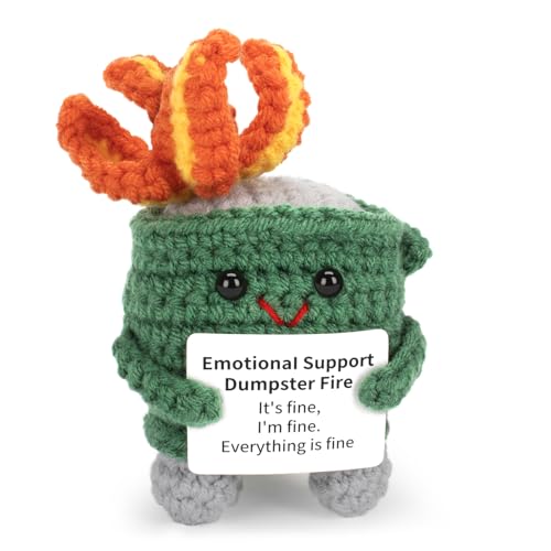 FreeNFond Positive Lemon, Funny Crochet Potato Partner with Positive Card, Cute Wool Knitted Lemon for Best Friend Encouragement Birthday Gifts