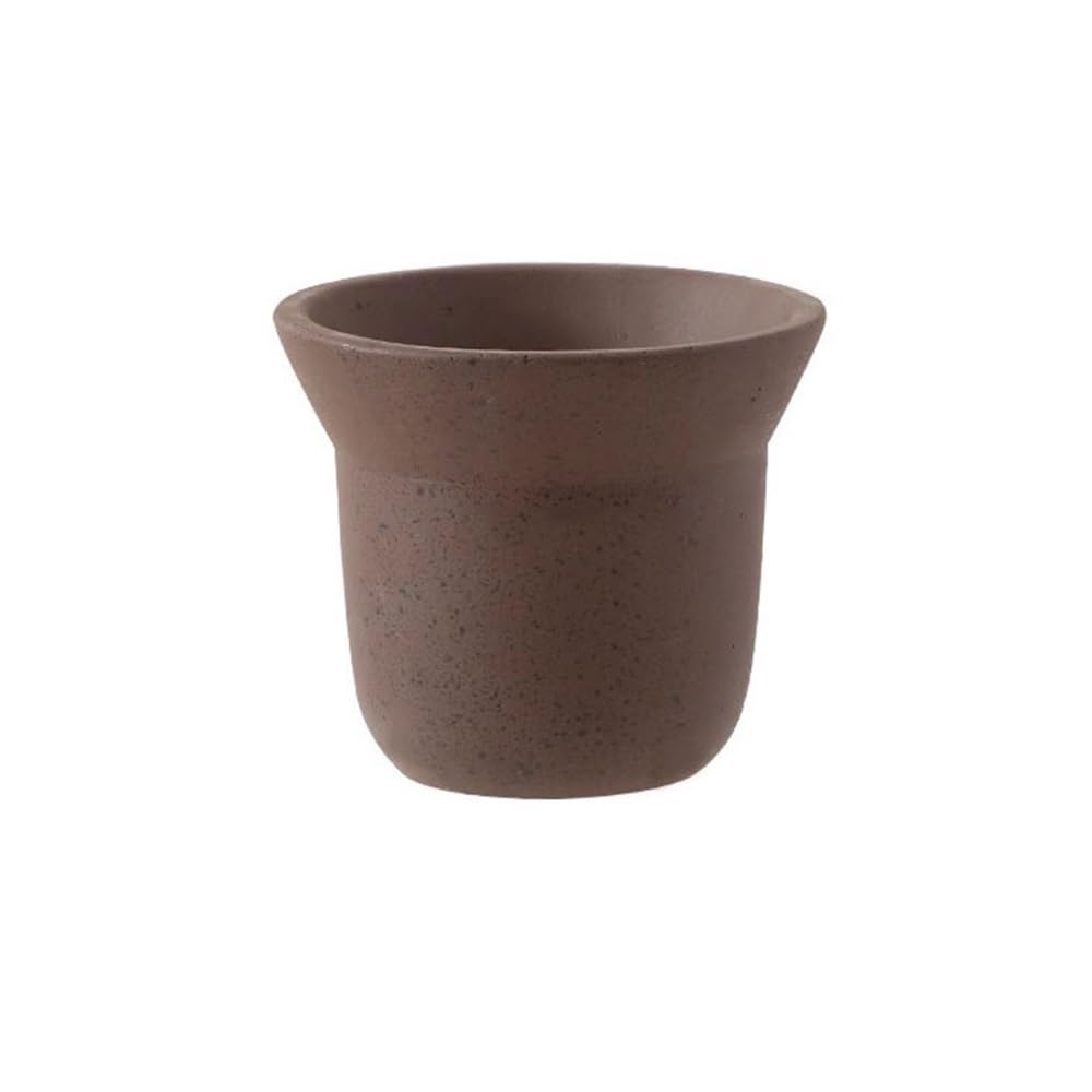 SDA287MZ Round with Speckled Cement Flower Pot with Drainage Holes Desktop Plant for Balcony Living Room Kitchen Container (3 Colours) Multifunction(Coffee)