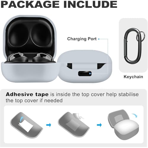 Image of Soft Silicone Case Cover Compatible with Samsung Galaxy Buds Core (2025) (Grey)