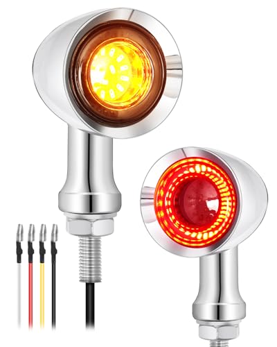 Image of Bullet Led Turn Signal Motocycle 48 LEDs SMD Blinker Indicator Fit for Honda Yamaha Suzuki Kawasaki Harley Sportster (Chrome,Rear Turn Light)