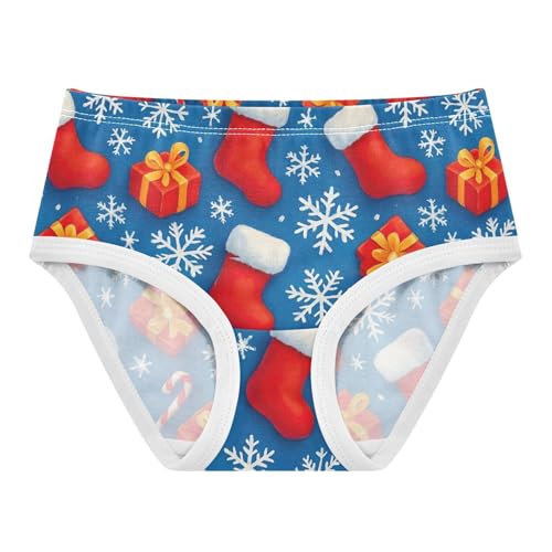 Joisal Red Christmas Stocking Snowflake Panties for Girl Girls Underwear Toddler Cotton Fancy Briefs Kids Undies 2t