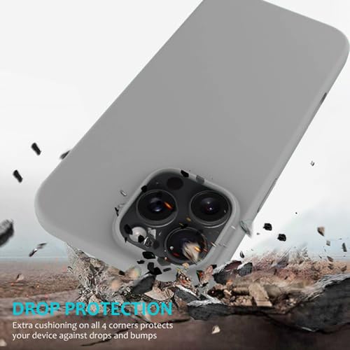 Image of FIRST MART Silicone Back Case for iPhone 16 Pro, Soft-Touch Phone Back Cover for Apple iPhone 16 Pro - Gray