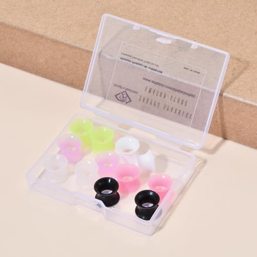 B Bodypj Sparkles 12Pcs Mix Color Silicone Piercing Ear Plug Tunnels Expanders Gauge thumb #1