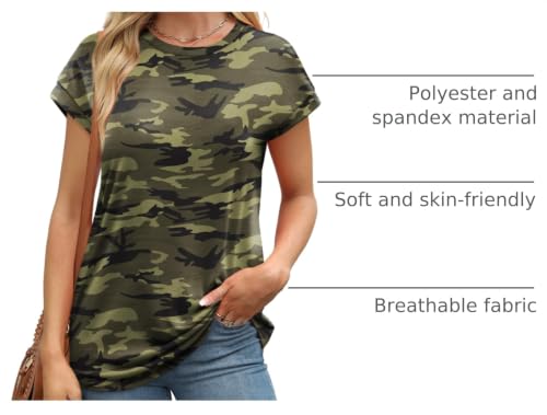 Image of Alaroo Womens Summer Tops Short Sleeve Shirts Crew Neck Tshirt Cute Trendy Tunic Blouses (S-3XL)