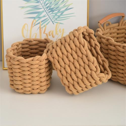 Cesta tejida a mano artesanal de algodón premium para mesa 5