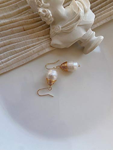 Pearl Dangle Earring 10mm Pearl Drop Delicate Hypoallergenic Hand-wound Pearl Dangle Earring Jewelry for Women Girl4